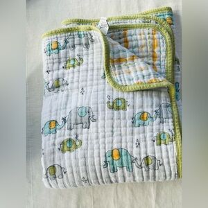 Aden + Anais Dream Blanket Elephant Thick Muslin Cotton Reversible Baby Toddler